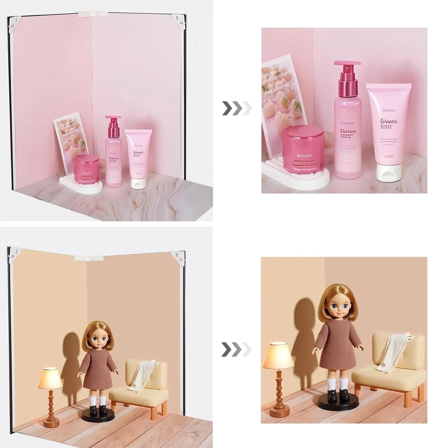 پس زمینه های عکس برای عکاسی از محصولات کوچک: تخته های پس زمینه رومیزی برای جواهرات و غذا - کیت استودیوی عکس کوچک برای تولیدکنندگان محتوای UGC (12 عدد / 24 رنگ، تخته 16x11.5 اینچ)