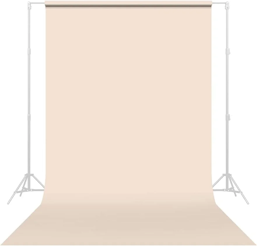 پس زمینه عکاسی کاغذی بدون درز - رنگ شماره 51 استخوانی، سایز 218 سانتی متر عرض در 11 متر طول، پس زمینه برای ویدیوهای یوتیوب، استریم، مصاحبه ها و پرتره ها - ساخت ایالات متحده آمریکا