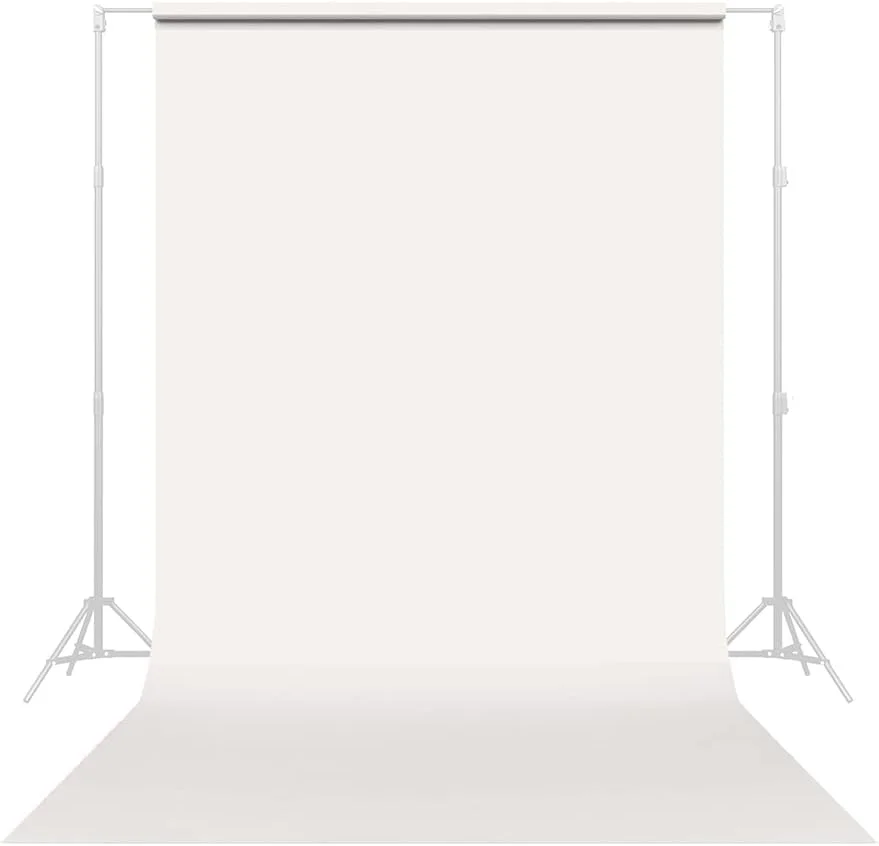 پس زمینه عکاسی کاغذی بدون درز - رنگ شماره 50 سفید مایل به کرم، اندازه 218 سانتی متر عرض در 11 متر طول، پس زمینه برای ویدیوهای یوتیوب، استریم، مصاحبه ها و پرتره ها - ساخت ایالات متحده آمریکا