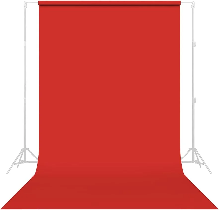 پس زمینه عکاسی کاغذی بدون درز - رنگ قرمز اصلی شماره 8، اندازه 218 سانتی متر عرض در 11 متر طول، پس زمینه برای ویدیوهای یوتیوب، پخش زنده، مصاحبه ها و پرتره ها - ساخت ایالات متحده آمریکا