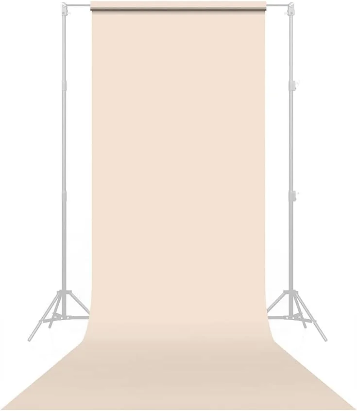 پس زمینه عکاسی کاغذی بدون درز - رنگ شماره 51 استخوانی، اندازه 134 سانتی متر عرض در 5.4 متر طول، پس زمینه برای ویدیوهای یوتیوب، پخش زنده، مصاحبه ها و پرتره ها - ساخت ایالات متحده آمریکا