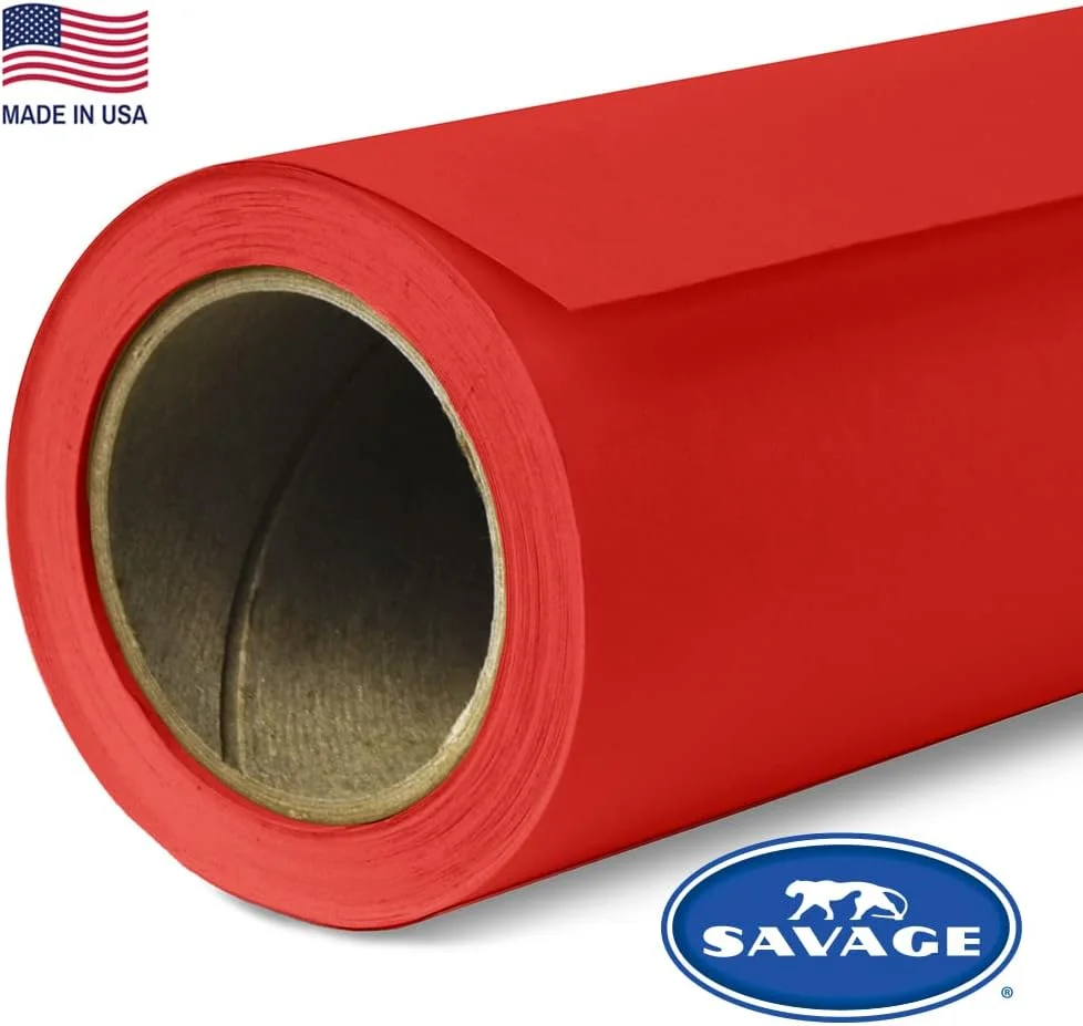 پس زمینه عکاسی کاغذی بدون درز - رنگ قرمز اصلی شماره 8، اندازه 218 سانتی متر عرض در 11 متر طول، پس زمینه برای ویدیوهای یوتیوب، پخش زنده، مصاحبه ها و پرتره ها - ساخت ایالات متحده آمریکا