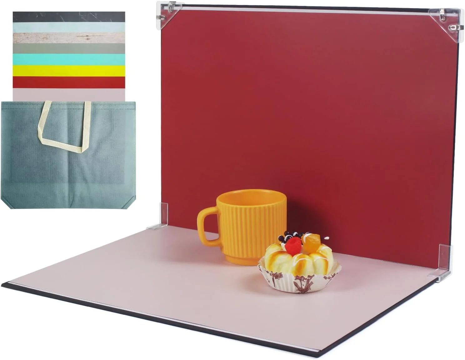 تخته پس زمینه عکاسی، پس زمینه عکاسی محصول، کیت پس زمینه غذا رومیزی 8 عددی با 16 الگو، مناسب برای غذا، جواهرات، لوازم آرایشی و سایر اقلام کوچک. (سایز کوچک 42x30 سانتی متر)