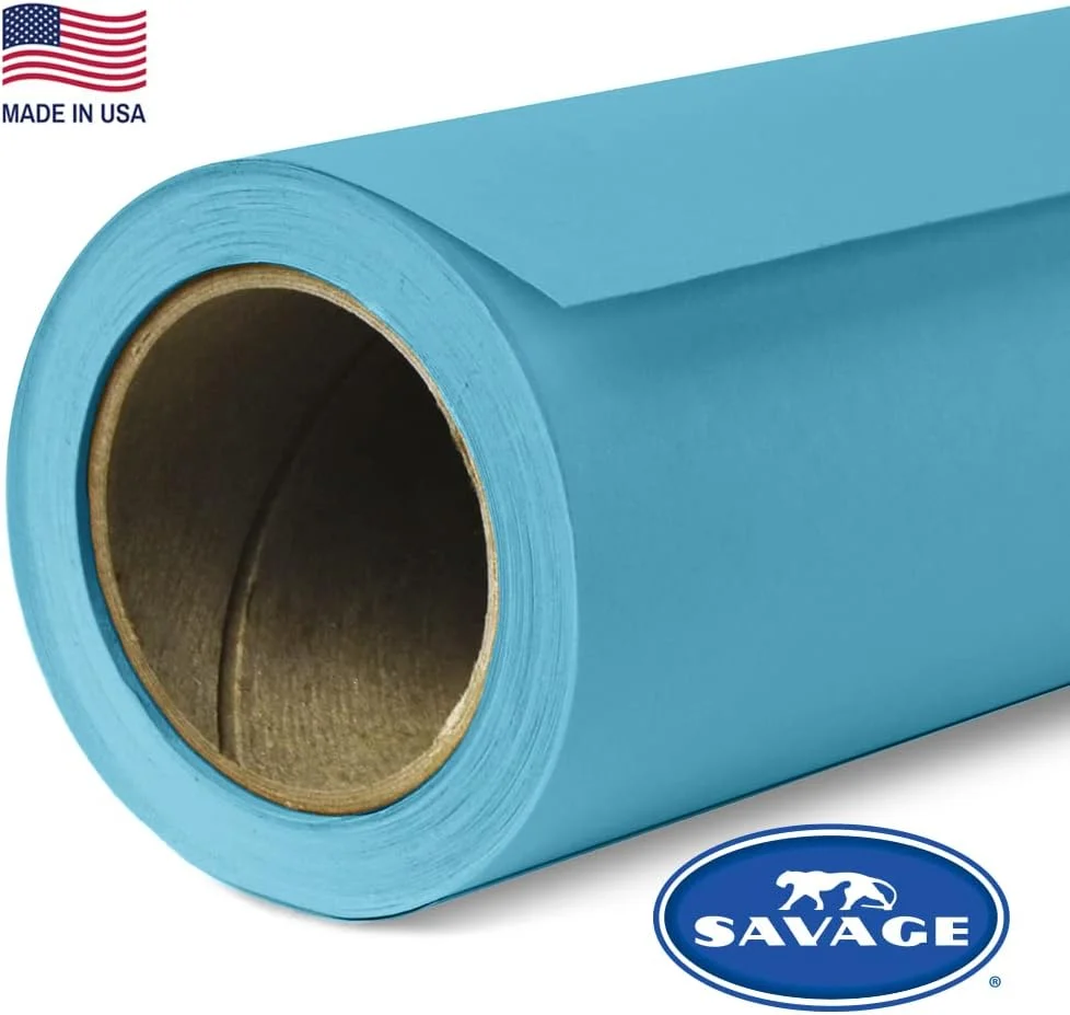 پس زمینه عکاسی کاغذی بدون درز - #75 آبی واقعی (218 سانتی متر x 11 متر) ساخت ایالات متحده آمریکا