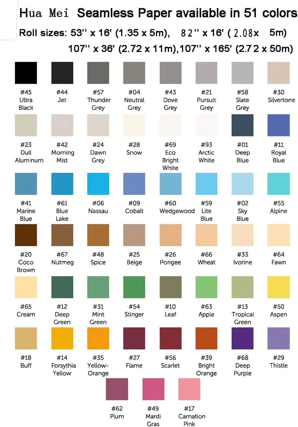 کاغذ پس زمینه عکاسی بدون درز Huamei، کاغذ پس زمینه عکس عرض 135 سانتی متر در طول 4.8 متر، سفید روشن اکو 69 (135569) کاغذ پس زمینه عکاسی بدون درز Huamei، کاغذ پس زمینه عکس عرض 135 سانتی متر در طول 4.8 متر، سفید روشن اکو 69 (135569)