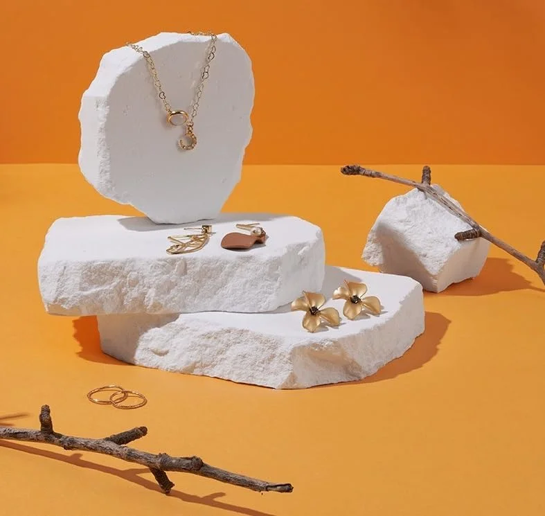 4 عدد پس زمینه عکاسی محصول با طراحی اورجینال، لوازم تزئینی گچی نامنظم آروماتراپی برای عکاسی از غذا، جواهرات، لوازم آرایشی و میکاپ