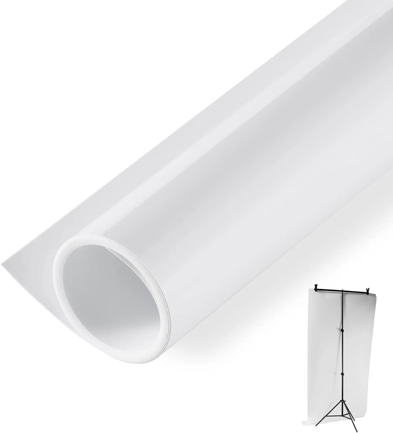 پس زمینه PVC مات و صاف Meking، 120x200 سانتی متر، پس زمینه سفید برای عکاسی و فیلمبرداری محصول در استودیو