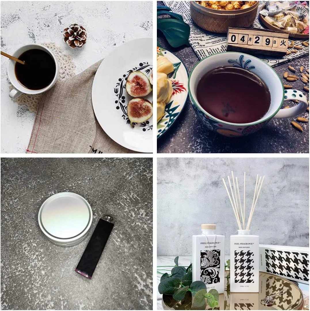 مکینگ 3 عدد کاغذ پس زمینه عکاسی دو طرفه با ابعاد 87x56 سانتی متر، بافت سیمان و مرمر، پس زمینه عکس محصول کوچک برای عکاسی مواد غذایی، جواهرات، لوازم آرایشی، عکاسی تخت