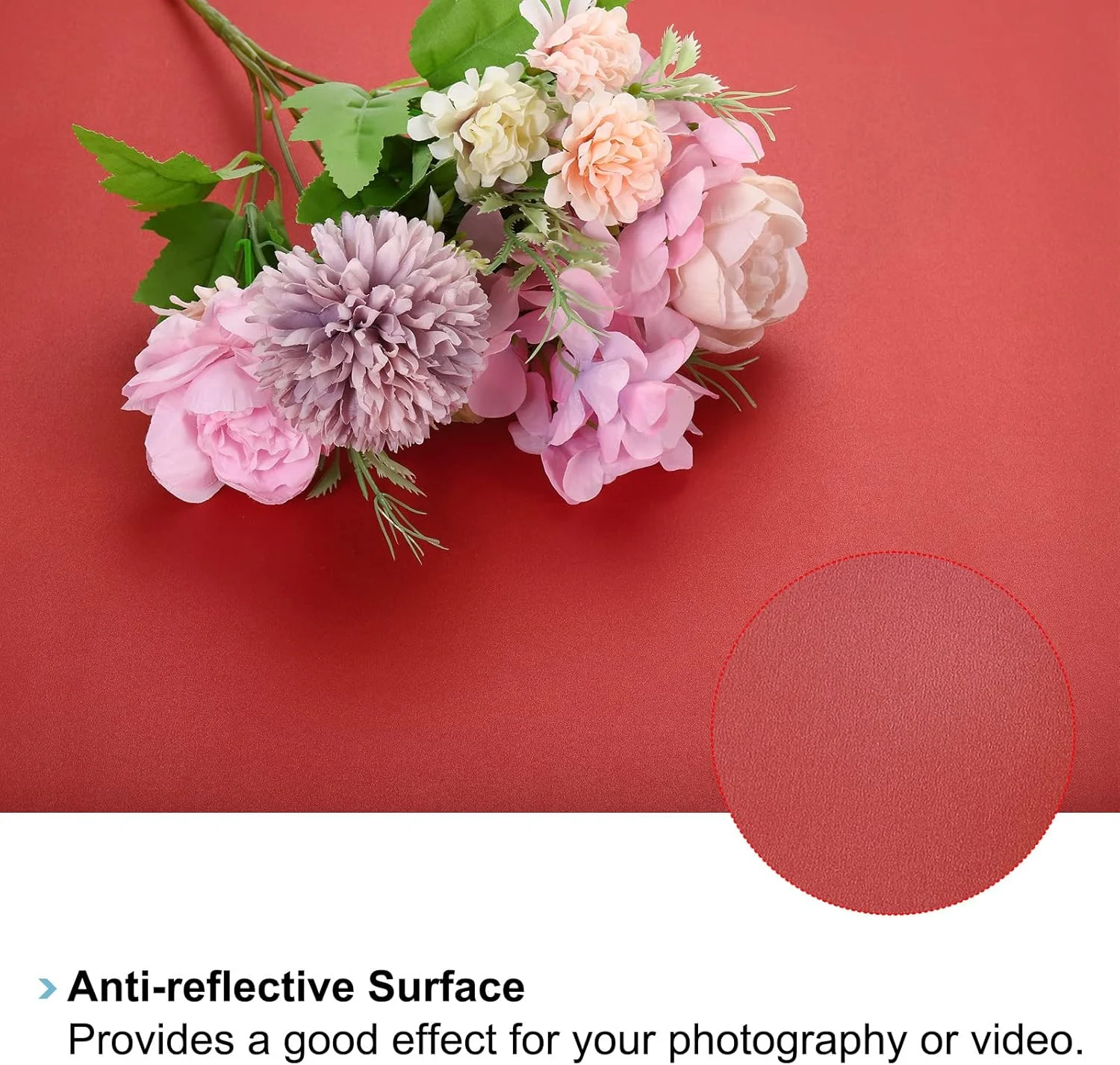 پس زمینه عکاسی بدون درز 78x53 سانتی متری، پس زمینه کاغذی مات بدون انعکاس برای استودیوی عکس، صورتی روشن (رنگ: قرمز، سایز: تک سایز)