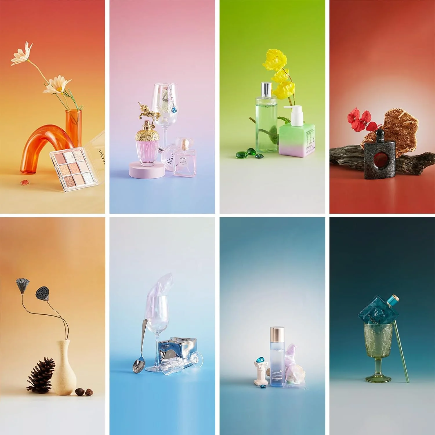 ۷ عدد کاغذ پس زمینه عکاسی تدریجی سه بعدی با ۱۴ طرح به همراه پایه، 87x57 سانتی متر، پس زمینه دو طرفه رومیزی برای عکاسی از غذا، جواهرات، لوازم آرایشی و میکاپ ۷ عدد کاغذ پس زمینه عکاسی تدریجی سه بعدی با ۱۴ طرح به همراه پایه، 87x57 سانتی متر، پس زمینه دو طرفه رومیزی برای عکاسی از غذا، جواهرات، لوازم آرایشی و میکاپ