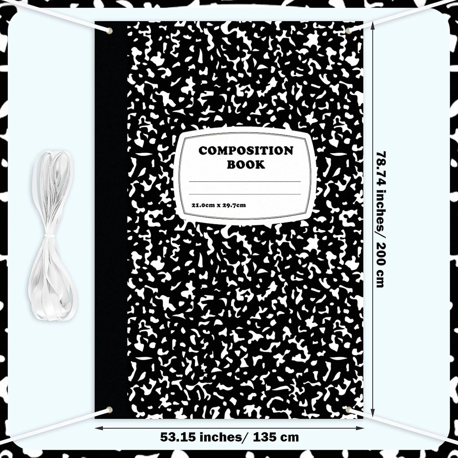 پس زمینه طرح کاغذ دفتر مشق، تزئینات خوش آمدگویی به مدرسه، مناسب برای کلاس درس، تابلوی اعلانات و مهمانی (2x1.3 متر)