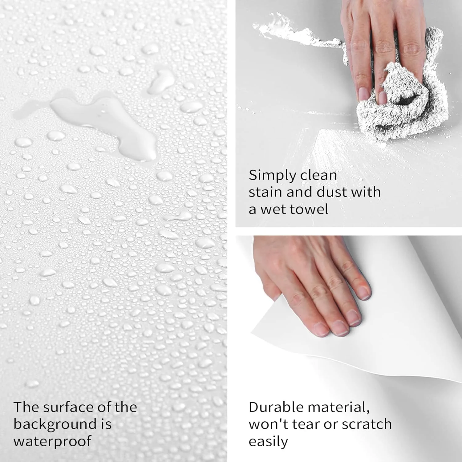 پس زمینه بزرگ PVC، 120x240 سانتی متر، وینیل بدون درز برای عکاسی از محصولات، استودیوی دسکتاپ ویدئویی - سفید پس زمینه بزرگ PVC، 120x240 سانتی متر، وینیل بدون درز برای عکاسی از محصولات، استودیوی دسکتاپ ویدئویی - سفید