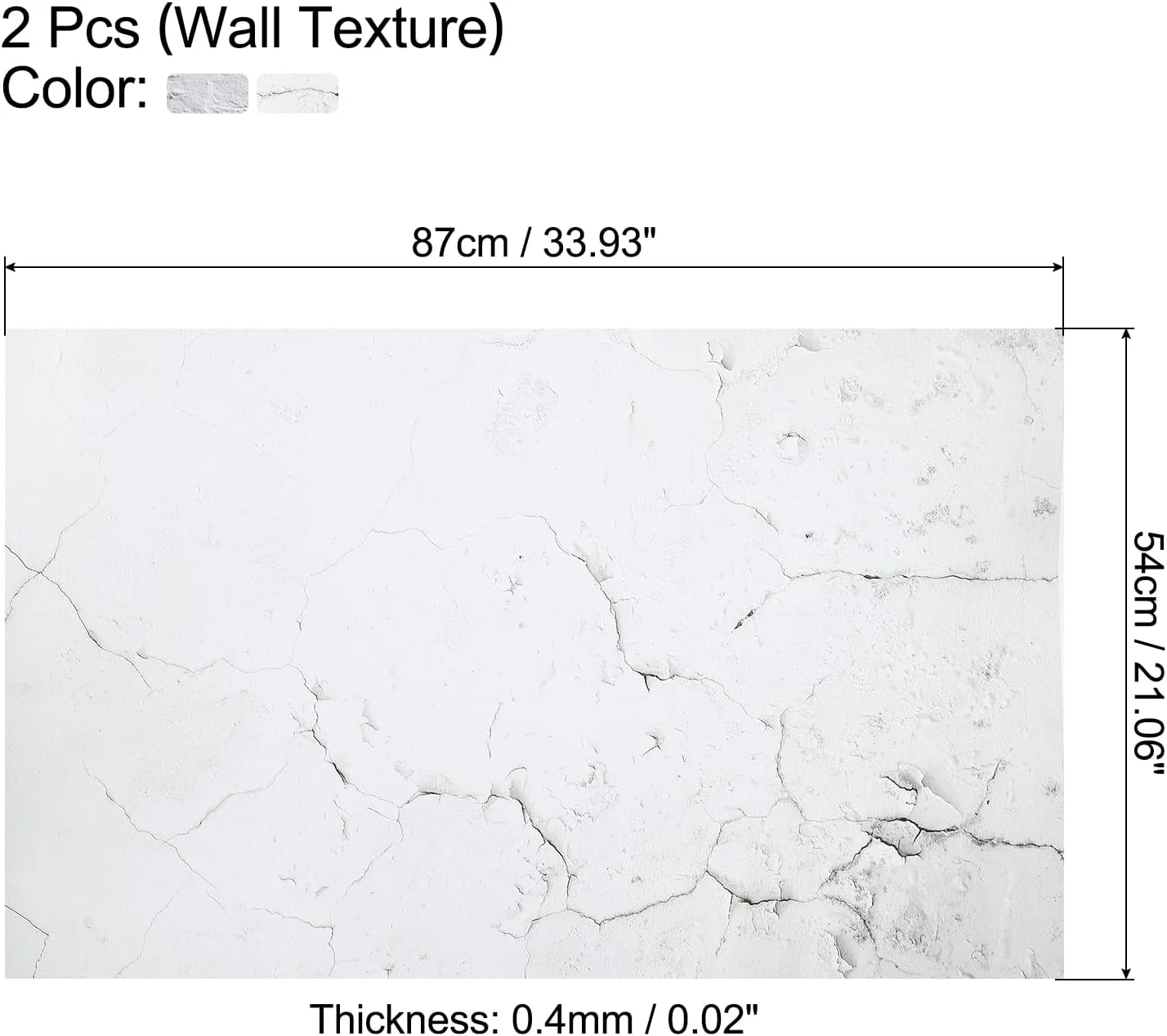 پس زمینه عکاسی دیواری دو طرفه 87x54 سانتی متر، بسته 2 عددی بافت دیوار ترک خورده/دیوار سیمانی بتنی کاغذ ضد آب برای استودیوی عکس