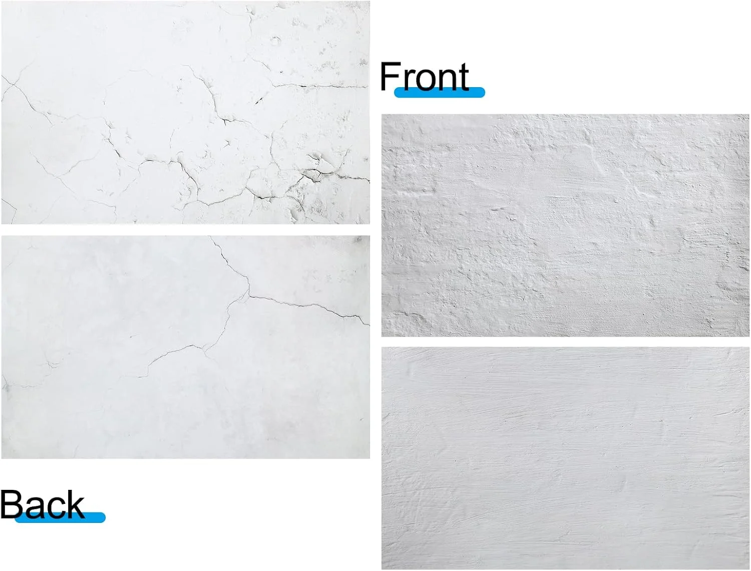 پس زمینه عکاسی دیواری دو طرفه 87x54 سانتی متر، بسته 2 عددی بافت دیوار ترک خورده/دیوار سیمانی بتنی کاغذ ضد آب برای استودیوی عکس