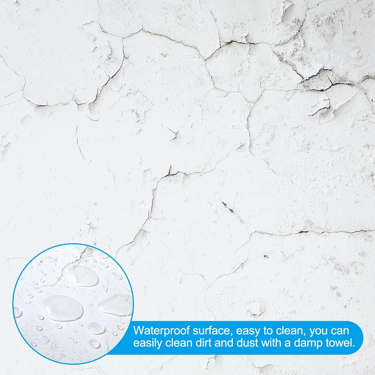 پس زمینه عکاسی دیواری دو طرفه 87x54 سانتی متر، بسته 2 عددی بافت دیوار ترک خورده/دیوار سیمانی بتنی کاغذ ضد آب برای استودیوی عکس