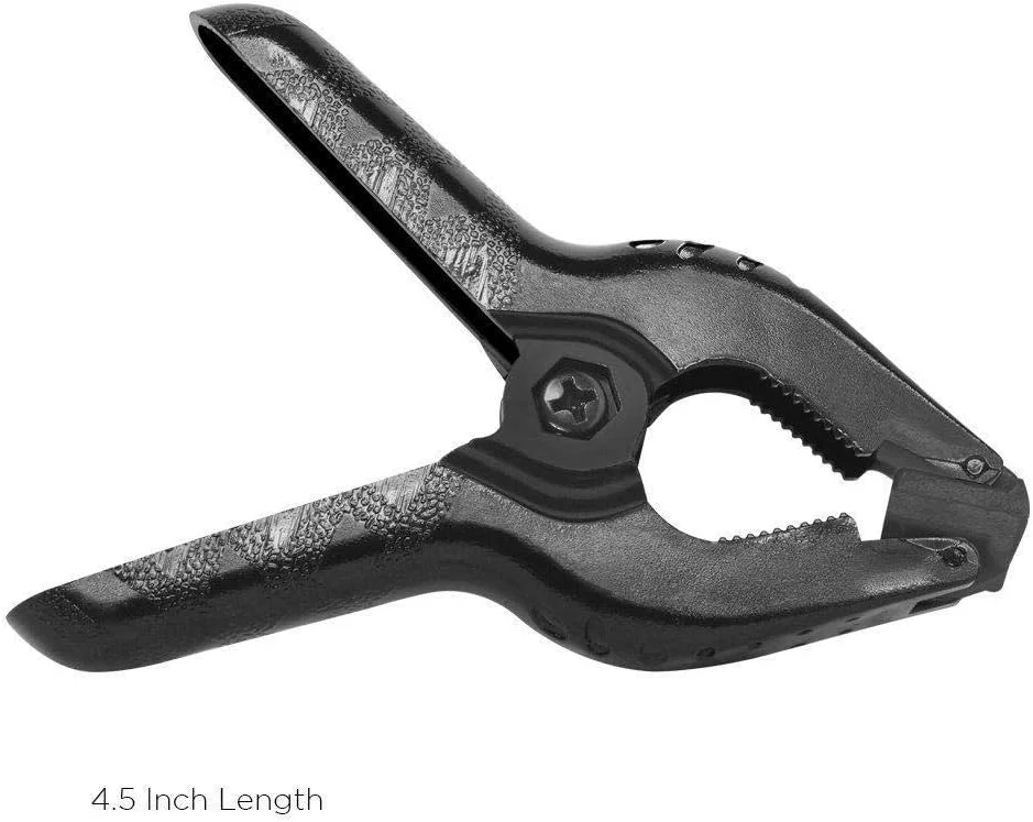 گیره های پس زمینه پارچه ای، کاغذی و موسلین استودیویی DMK POWeR 4.5 اینچی برای پس زمینه های عکاسی، کاغذ عکس، بازتابنده نور و نجاری (بسته 6 عددی)