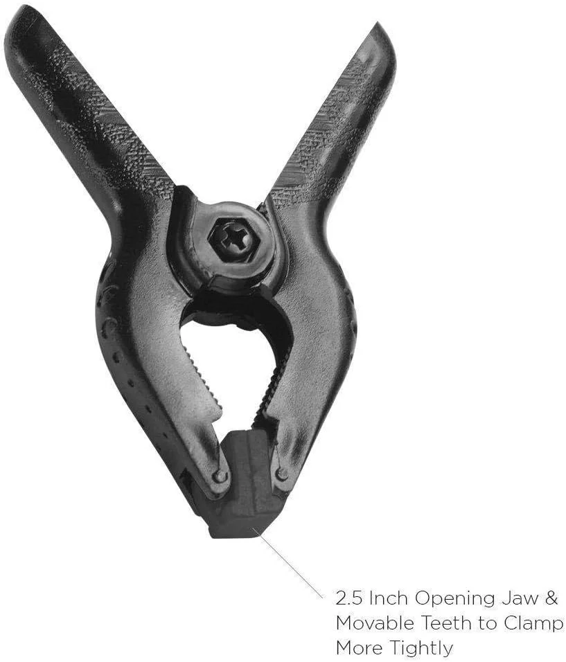 گیره های پس زمینه پارچه ای، کاغذی و موسلین استودیویی DMK POWeR 4.5 اینچی برای پس زمینه های عکاسی، کاغذ عکس، بازتابنده نور و نجاری (بسته 6 عددی)