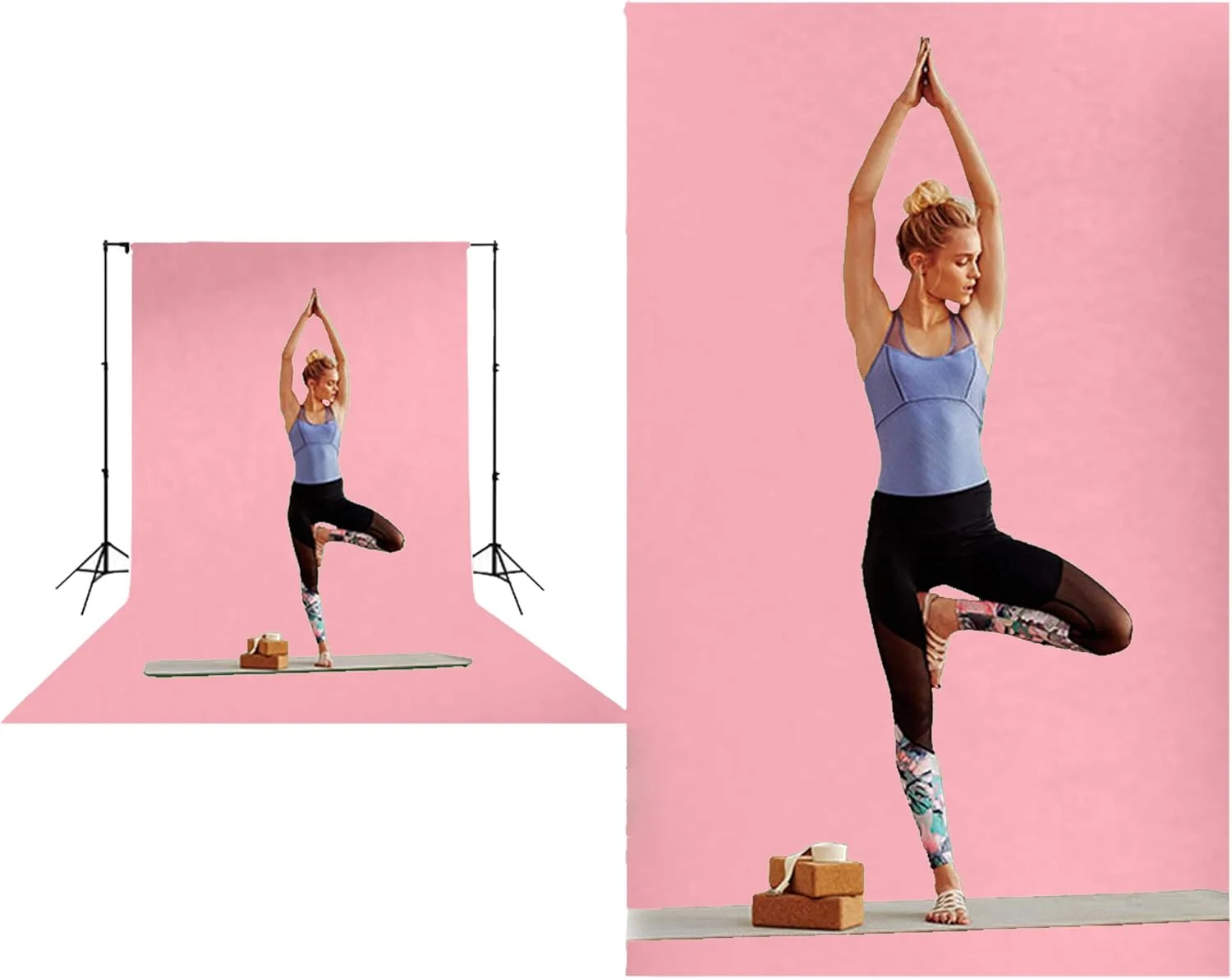 کاغذ پس زمینه صورتی 1.35X10 متری برای استودیو عکس، پرتره، پس زمینه عکاسی بدون درز، تاشو، مد کلاسیک برای عکاس حرفه ای استودیو