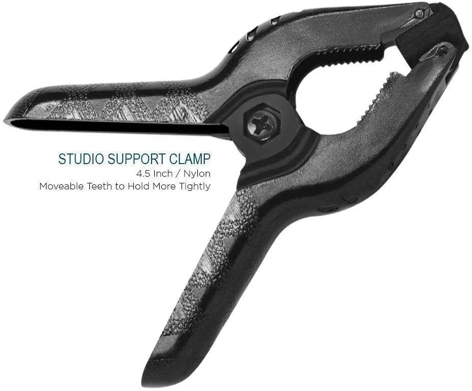 گیره های پس زمینه پارچه ای، کاغذی و موسلین استودیویی DMK POWeR 4.5 اینچی برای پس زمینه های عکاسی، کاغذ عکس، بازتابنده نور و نجاری (بسته 6 عددی)