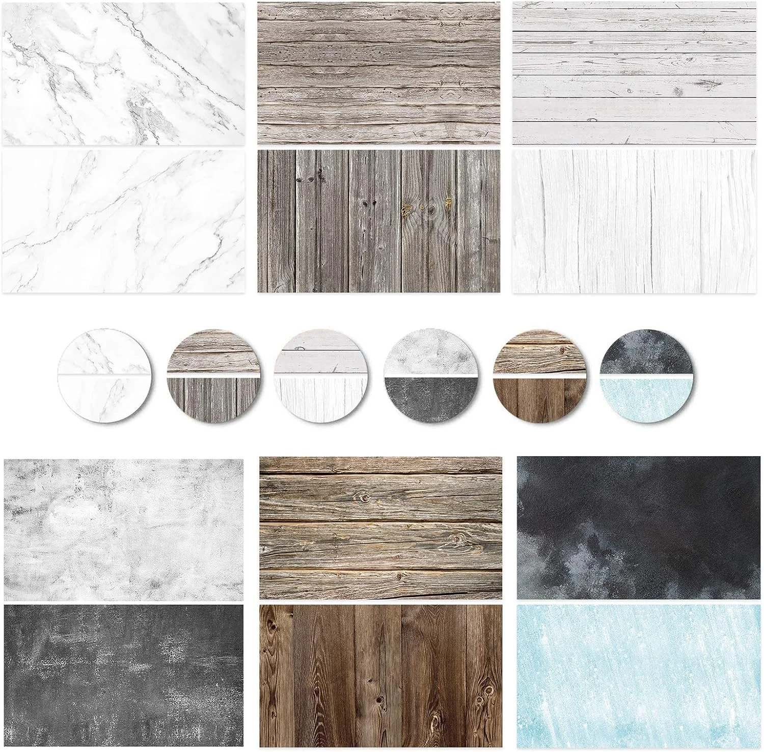 کاغذ پس زمینه عکاسی بی یانگ، 6 عدد، 12 طرح، چوبی، ضد آب، دو طرفه، 55x88 سانتی متر