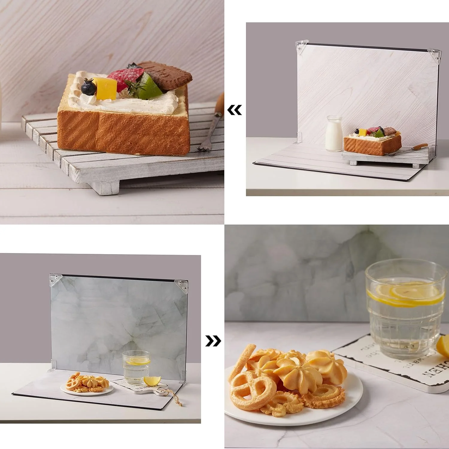 مجموعه 10 عددی پس زمینه عکاسی مواد غذایی با 20 طرح مختلف - پس زمینه های تخت برای عکاسان تولید محتوا (سایز کوچک 40x29 سانتی متر) (مجموعه رنگ های ترکیبی B)