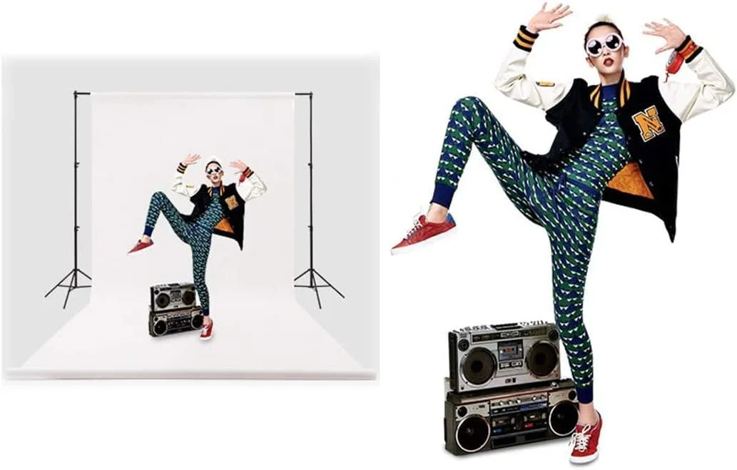 کاغذ پس زمینه سفید 1.4 متری در 2.5 متری برای استودیو عکس، پرتره، بدون درز و تاشو