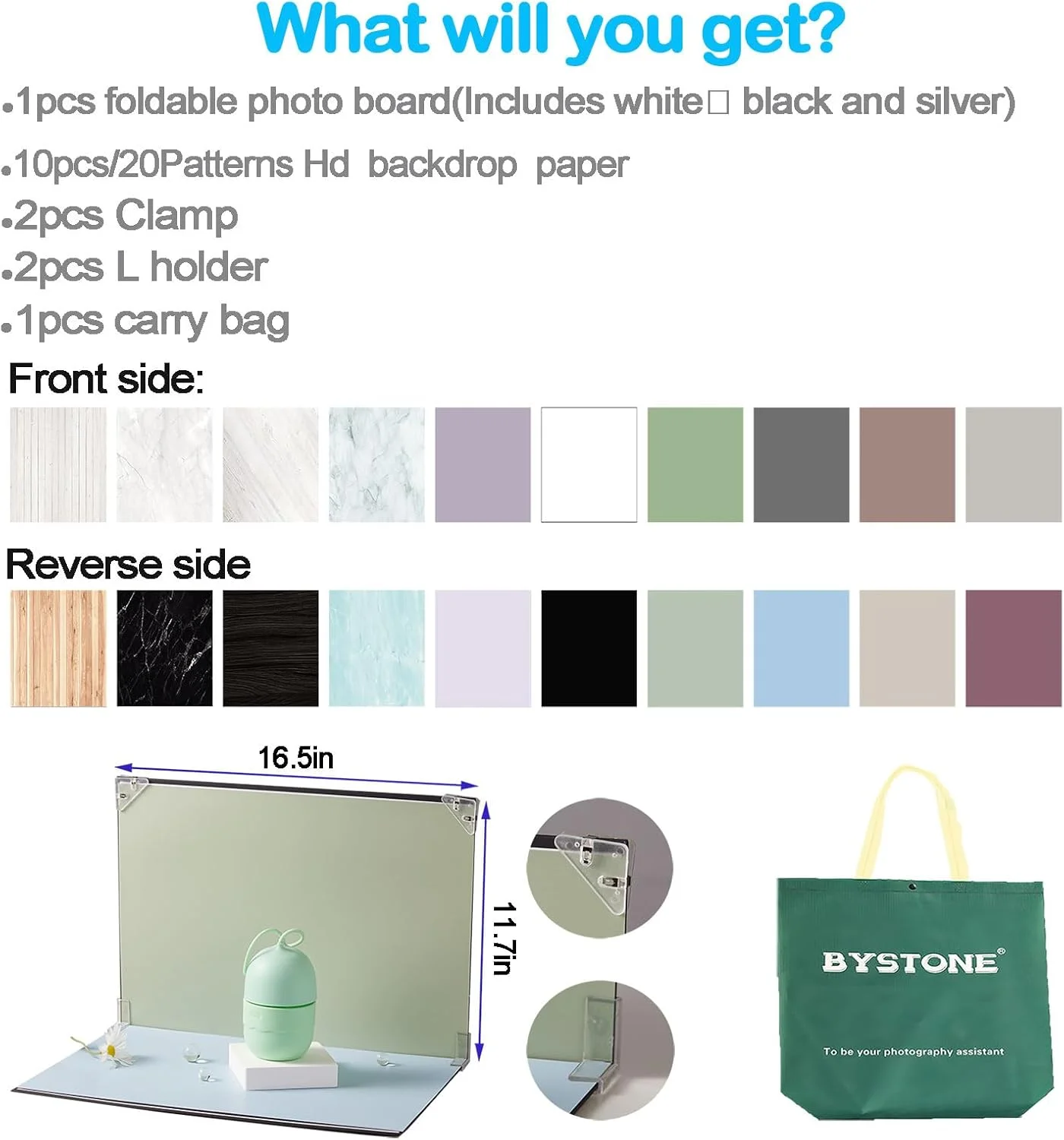 مجموعه 10 عددی پس زمینه عکاسی مواد غذایی با 20 طرح مختلف - پس زمینه های تخت برای عکاسان تولید محتوا (سایز کوچک 40x29 سانتی متر) (مجموعه رنگ های ترکیبی B)