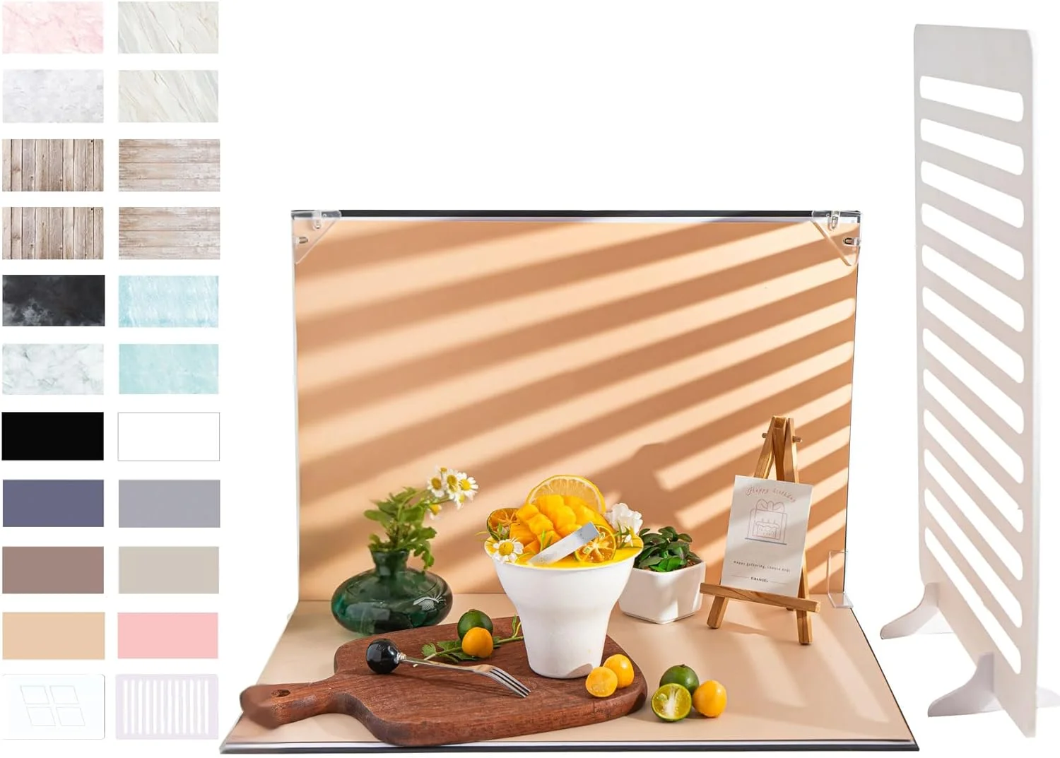 مجموعه 10 عددی پس زمینه عکاسی محصول با 18 طرح مختلف برای عکاسی از غذا، جواهرات و اشیاء کوچک به همراه سایه (42X29.7 سانتی متر)