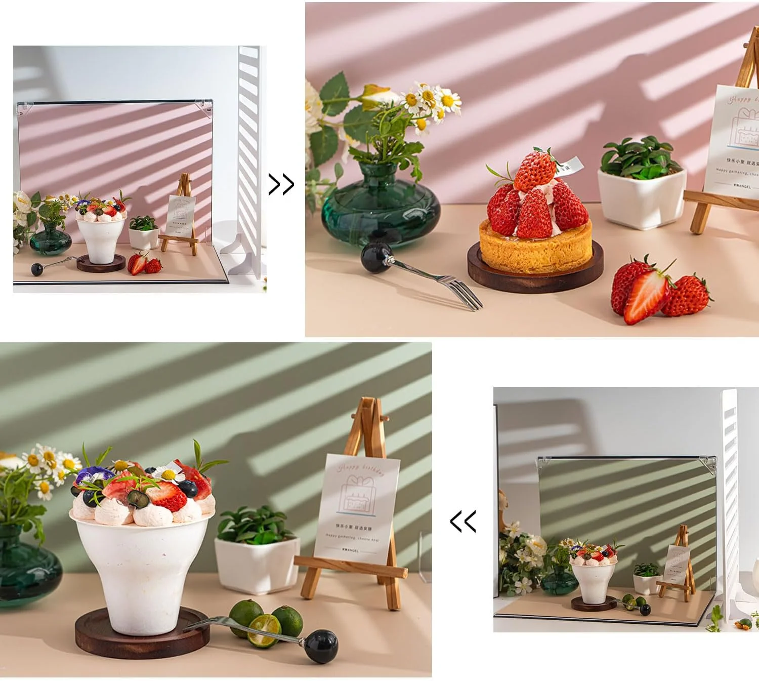 مجموعه 10 عددی پس زمینه عکاسی محصول با 18 طرح مختلف برای عکاسی از غذا، جواهرات و اشیاء کوچک به همراه سایه (42X29.7 سانتی متر)