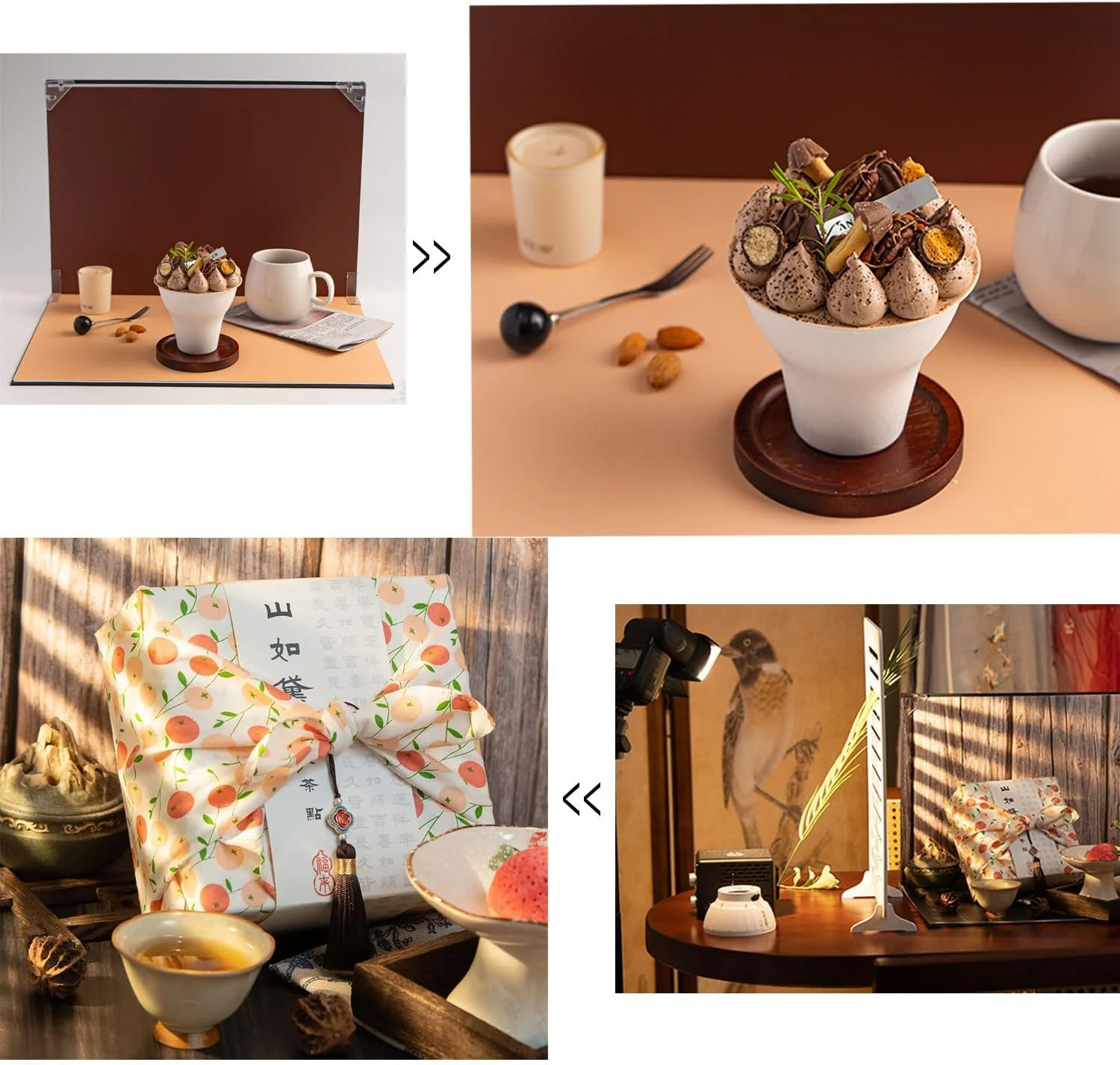 مجموعه 10 عددی پس زمینه عکاسی محصول با 18 طرح مختلف برای عکاسی از غذا، جواهرات و اشیاء کوچک به همراه سایه (42X29.7 سانتی متر)