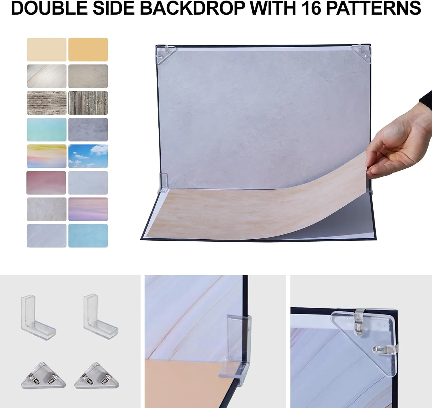 تخته پس زمینه عکس 40x29 سانتی متر، 8 عدد کاغذ پس زمینه دو طرفه، کیت پس زمینه عکاسی محصول سری آسمان برای لوازم، جواهرات غذایی، لوازم آرایشی، پس زمینه های کوچک تولید محتوا تخته پس زمینه عکس 40x29 سانتی متر، 8 عدد کاغذ پس زمینه دو طرفه، کیت پس زمینه عکاسی محصول سری آسمان برای لوازم، جواهرات غذایی، لوازم آرایشی، پس زمینه های کوچک تولید محتوا