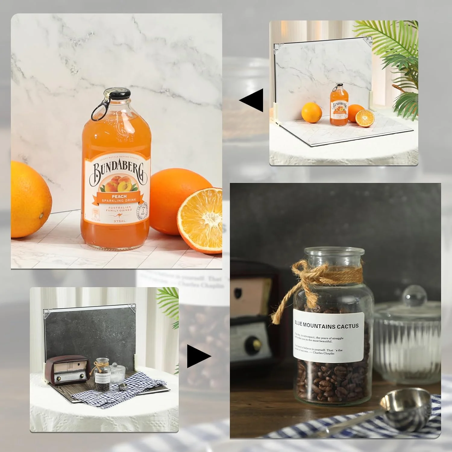 ۱۰ عدد تخته پس زمینه عکس با ۲۰ طرح مختلف برای عکاسی از محصولات کوچک (سایز کوچک ۴۰x۲۹ سانتیمتر)، MDAOCRY