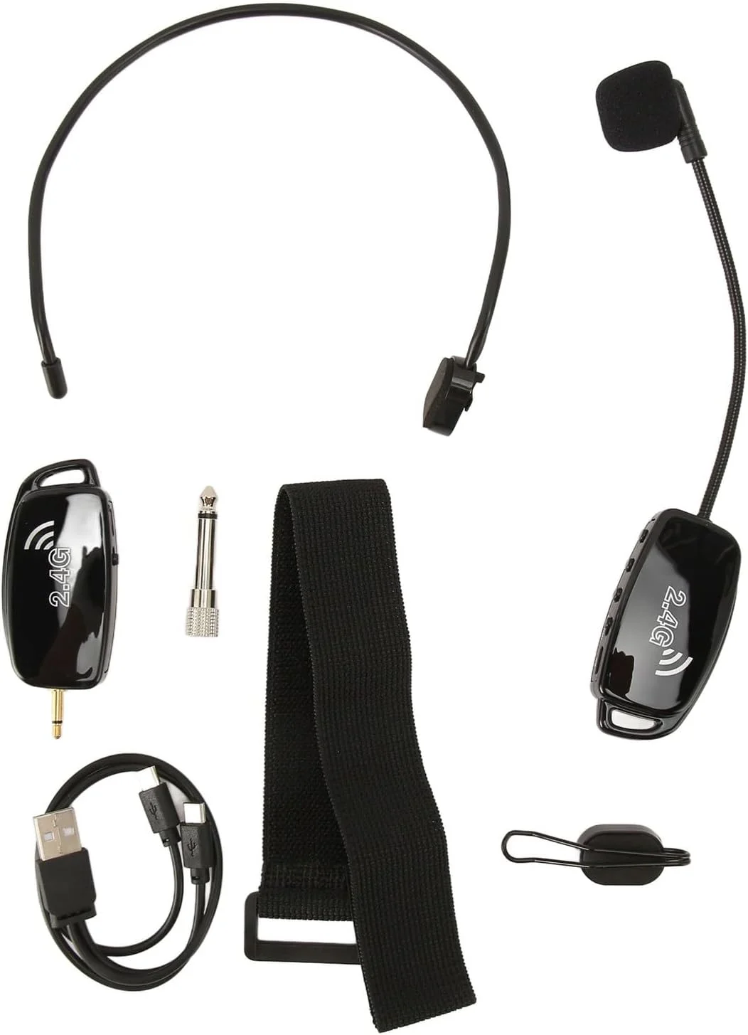 میکروفون ارهو، پیکاپ ویولن بی سیم 2.4G با قابلیت ضد تداخل و کاهش نویز به همراه آداپتور 3.5 میلی متری به 6.35 میلی متری برای سازها