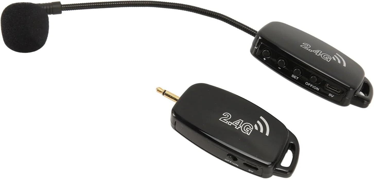 میکروفون ارهو، پیکاپ ویولن بی سیم 2.4G با قابلیت ضد تداخل و کاهش نویز به همراه آداپتور 3.5 میلی متری به 6.35 میلی متری برای سازها میکروفون ارهو، پیکاپ ویولن بی سیم 2.4G با قابلیت ضد تداخل و کاهش نویز به همراه آداپتور 3.5 میلی متری به 6.35 میلی متری برای سازها