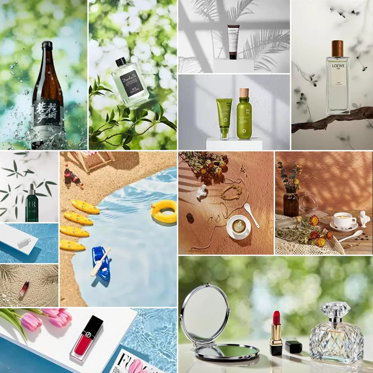 کاغذ پس زمینه عکاسی دو طرفه با 14 طرح مختلف به همراه پایه - 7 تکه، ضد آب و قابل استفاده مجدد، ابعاد 34x23 اینچ، مناسب برای عکاسی تخت از غذا، جواهرات، لوازم آرایشی