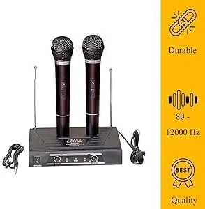 میکروفون های حرفه ای سری Duel VHF مدل KH، دو میکروفون بی سیم برای آواز، اجرای صحنه، معبد، جشنواره (Duel Cordless) میکروفون های حرفه ای سری Duel VHF مدل KH، دو میکروفون بی سیم برای آواز، اجرای صحنه، معبد، جشنواره (Duel Cordless)