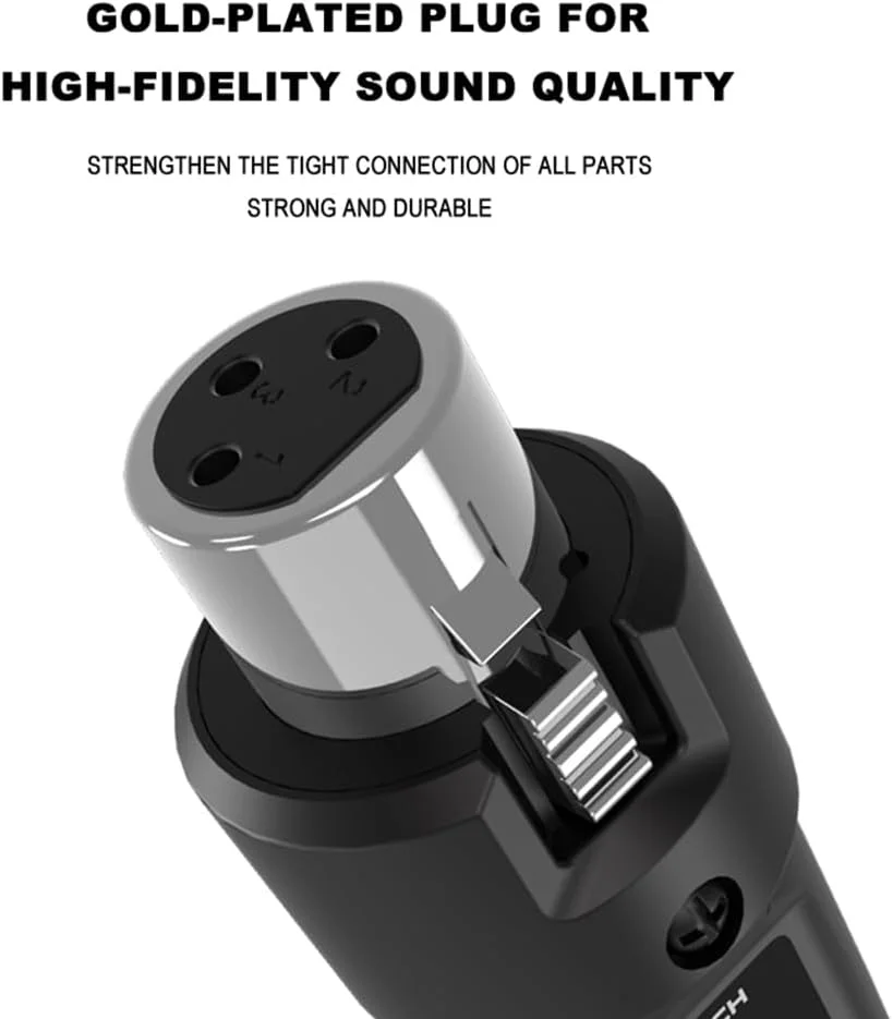 مبدل میکروفون بی‌سیم فرستنده و گیرنده XLR سیستم بی‌سیم میکروفون قابل شارژ برای میکروفون دینامیک برای میکروفون سیمی