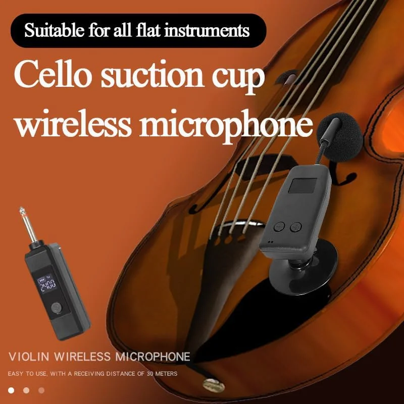 میکروفون ویولن بی سیم با مکنده، تقویت صدای حرفه ای Plug&Play برای اجرای ویولن آکوستیک و ضبط میکروفون ویولن بی سیم با مکنده، تقویت صدای حرفه ای Plug&Play برای اجرای ویولن آکوستیک و ضبط