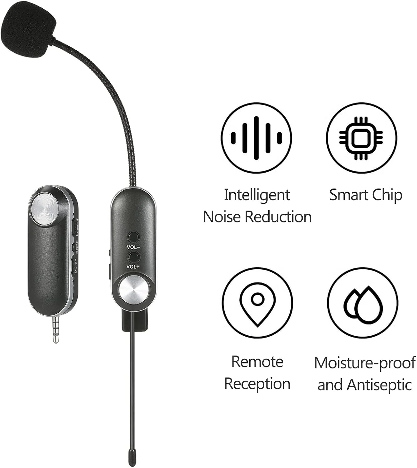 میکروفون بی سیم هدست UHF میکروفون ساز همه جهته HiFi سیستم میکروفون بی سیم ساز فرستنده و گیرنده میکروفون گیره ای UHF برای ساکسیفون هورن فرانسوی