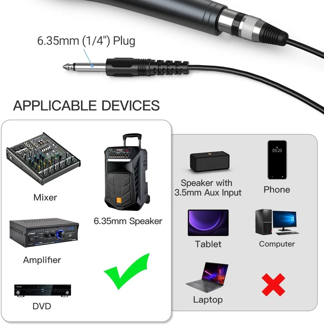 میکروفون کارائوکه، میکروفون داینامیک Fifine برای اسپیکر، میکروفون دستی سیم دار با کلید روشن و خاموش و کابل جداشدنی 4.5 متری - K6