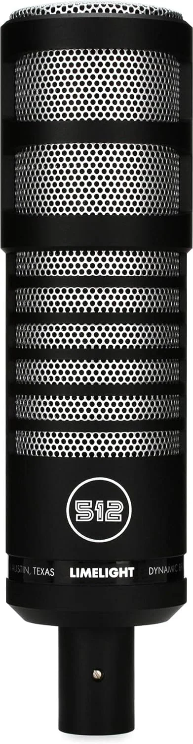 میکروفون دینامیک وکال 512 Audio Limelight XLR با الگوی قطبی هایپرکاردیوید، طراحی شده برای پادکست، پخش و استریم، مشکی