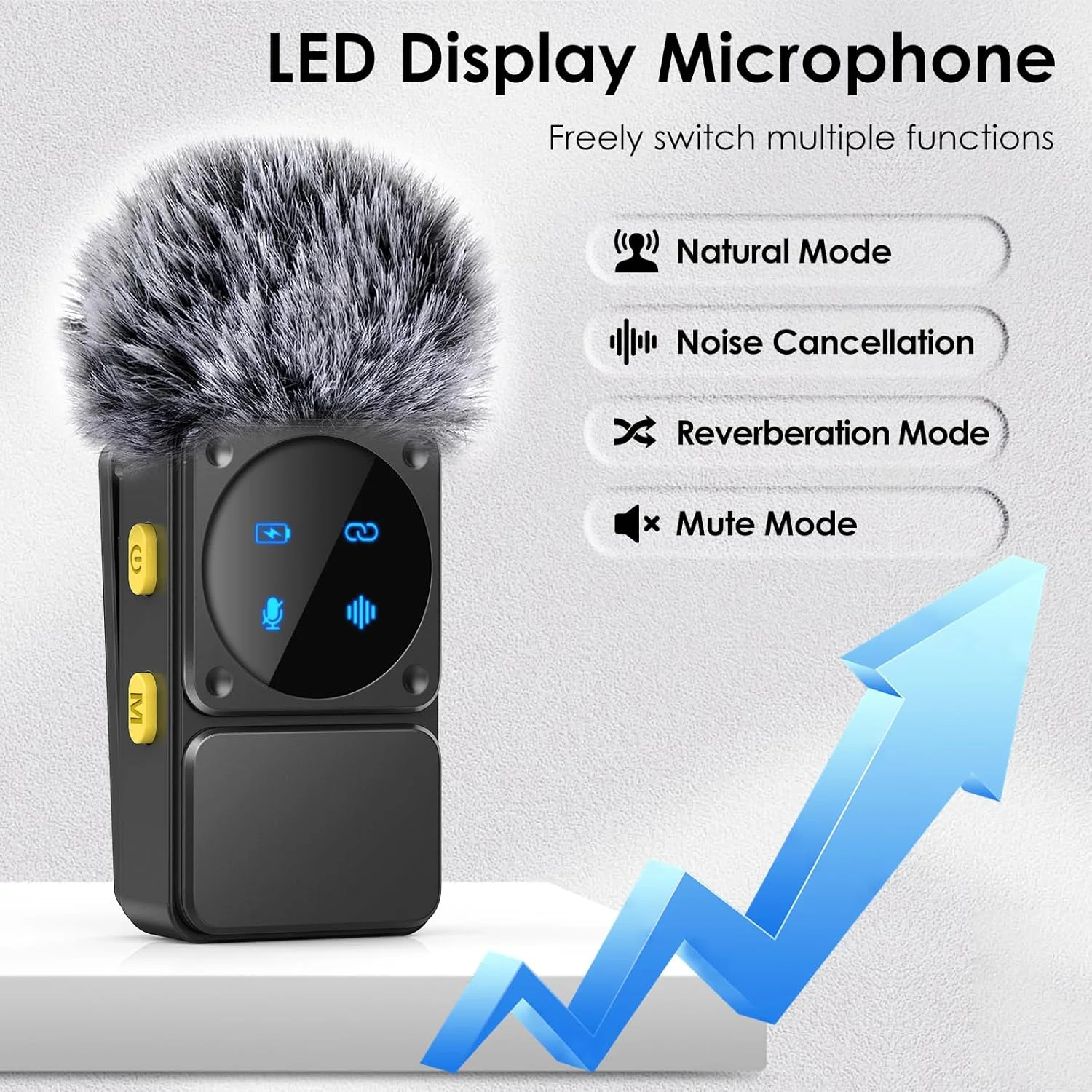 میکروفون یقه ای بی سیم کوچک برای آیفون، آیپد و اندروید با پورت لایتنینگ/USB-C، میکروفون یقه ای با قابلیت کاهش نویز و 80 ساعت کارکرد برای ضبط صدا، میکروفون امنی گیره دار برای ضبط ویدیو، تیک تاک، یوتیوب و ولاگ