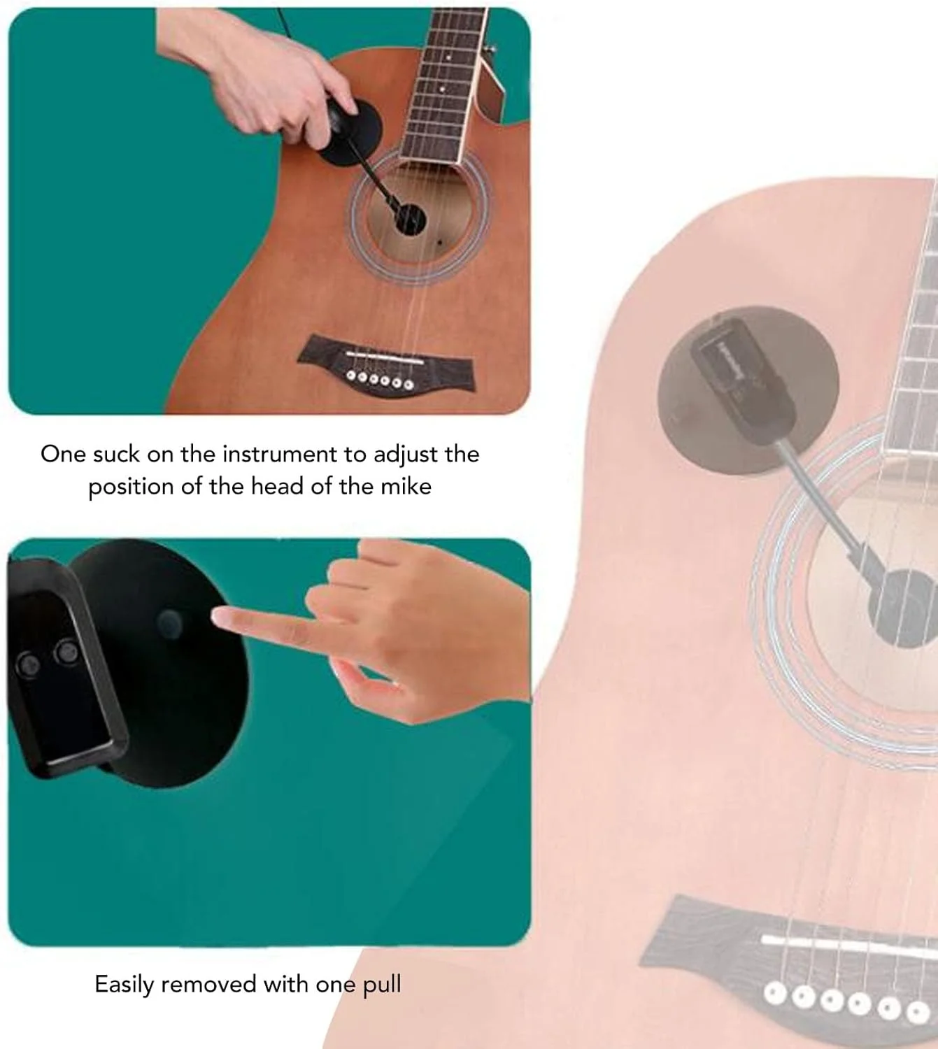 سیستم میکروفون ساکسیفون بی سیم، میکروفون ساز با مکنده مناسب برای ویولن و بلندگوها، چرخش 360 درجه پایدار، گیرنده و فرستنده بی سیم 2.4G