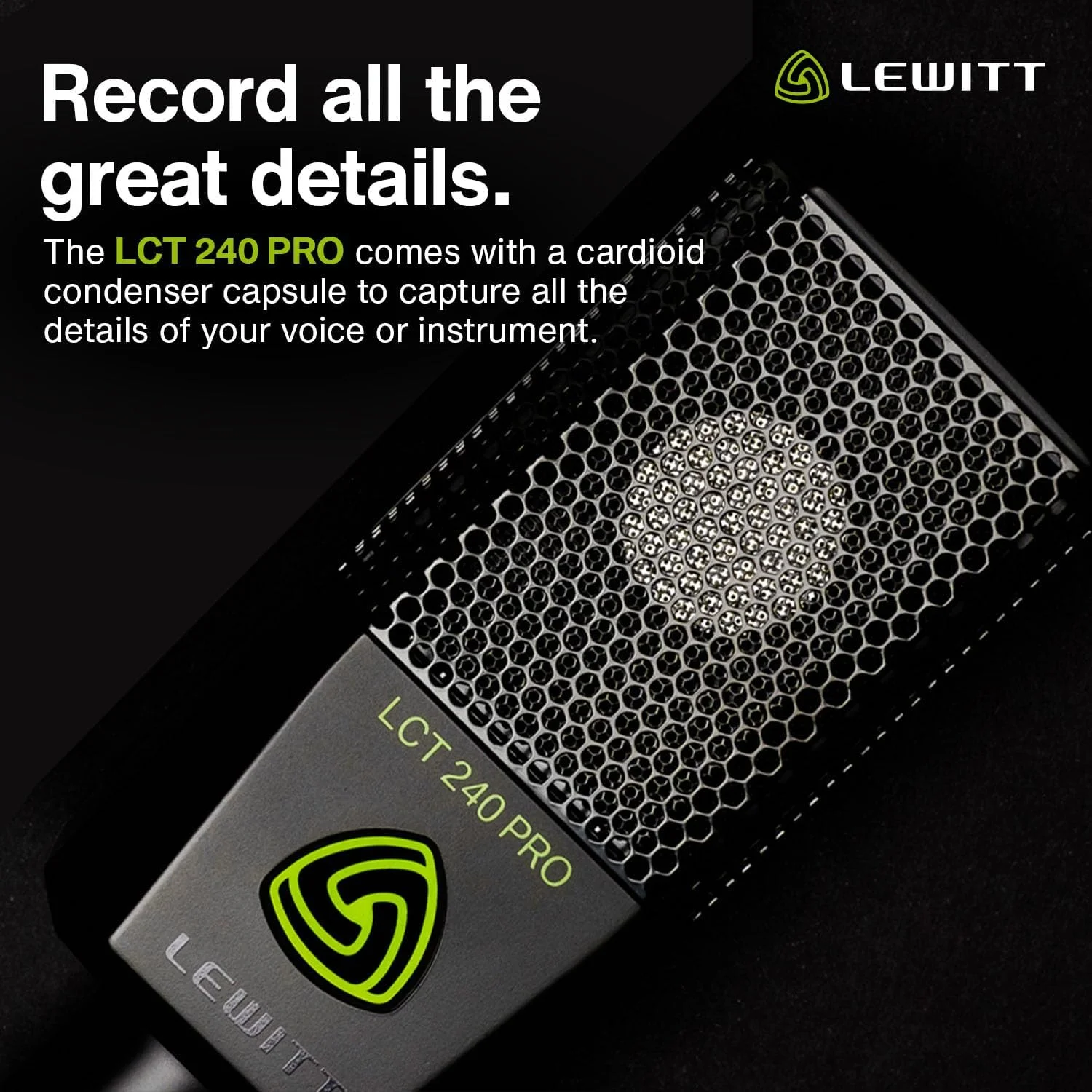 میکروفون کاندنسر XLR لویت LCT 240 PRO برای وکال، سازها، پادکست و استریمینگ - صدای حرفه ای - شامل نگهدارنده میکروفون، محافظ باد و کیف حمل