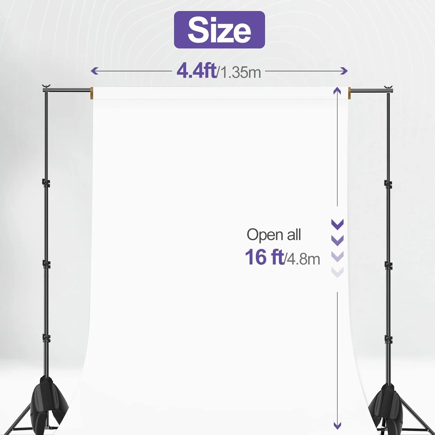 پس زمینه عکاسی یکپارچه مات سفید EMART، رول پس زمینه 1.35 * 4.8 متری، مناسب برای استودیو، ویدئو، پرتره، و عکاسی پس زمینه عکاسی یکپارچه مات سفید EMART، رول پس زمینه 1.35 * 4.8 متری، مناسب برای استودیو، ویدئو، پرتره، و عکاسی