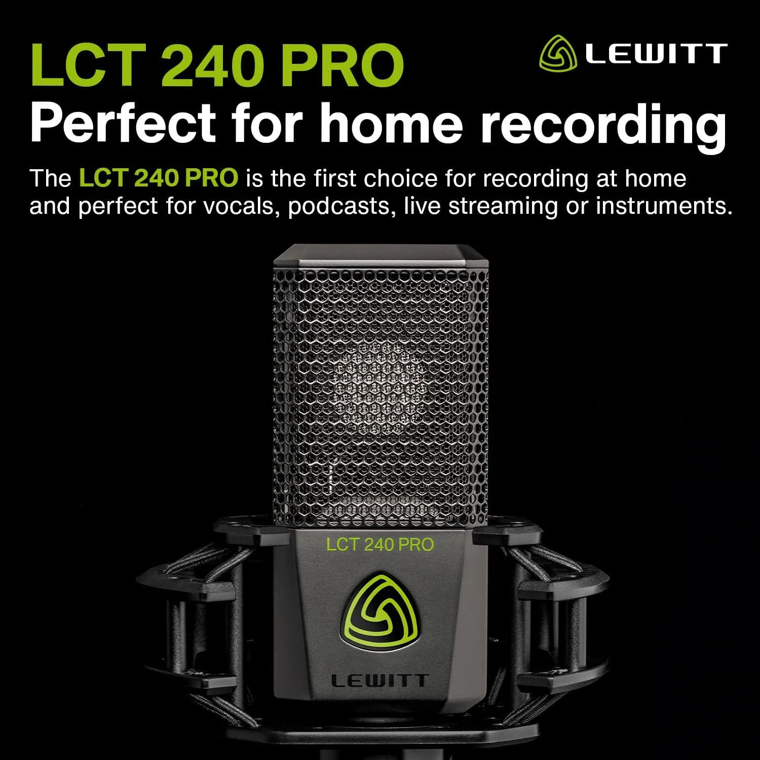 میکروفون کاندنسر XLR مدل LCT 240 PRO، میکروفون کاندنسر حرفه ای به همراه پایه و محافظ باد، مناسب برای ضبط خانگی