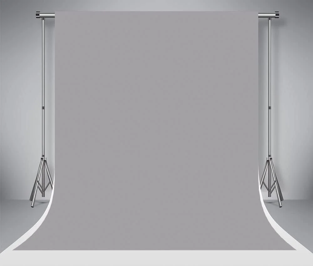 پس زمینه عکاسی یکدست خاکستری کیت، بافت یکپارچه برای عکاسی استودیویی کودکان و بزرگسالان، 2x3 متر