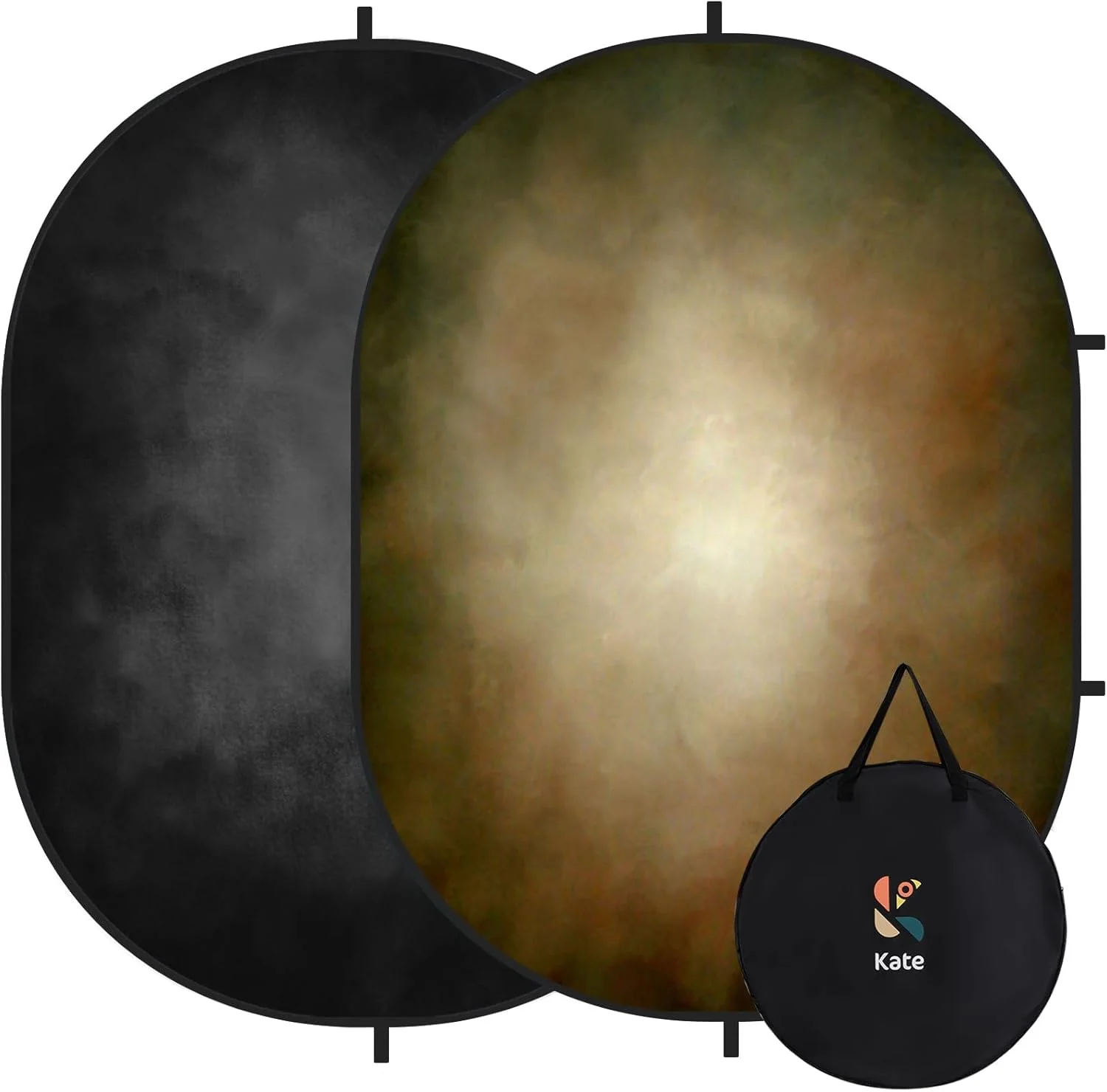 پس زمینه تاشو کیت، میکروفایبر مشکی و قهوه ای دو طرفه، مناسب عکاسی، برای عکاسان، 1.5x2 متر