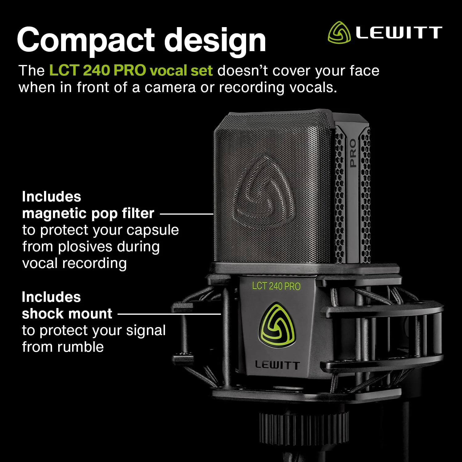 میکروفون کاندنسر XLR مدل LCT 240 PRO، میکروفون کاندنسر حرفه ای به همراه پایه و محافظ باد، مناسب برای ضبط خانگی