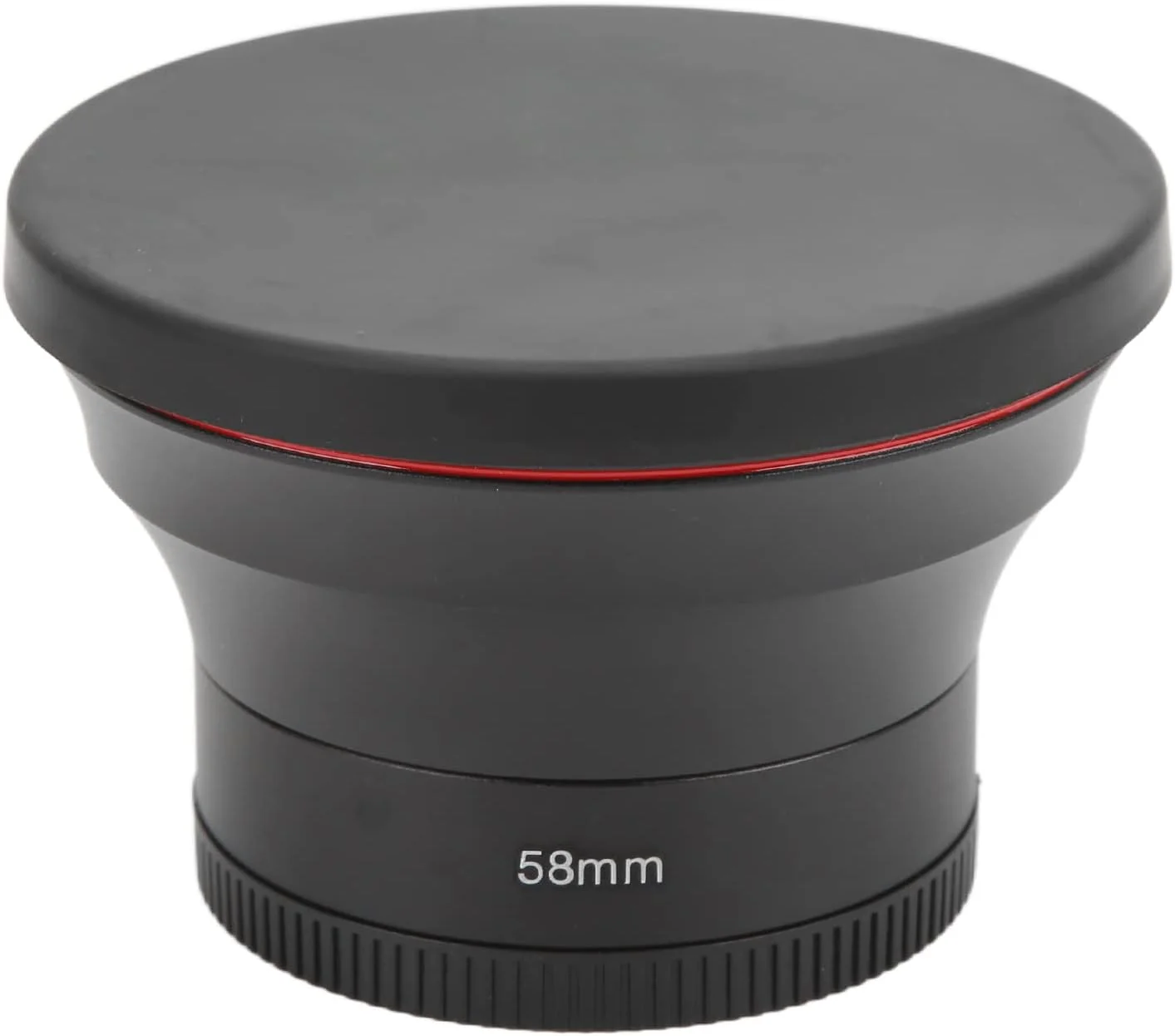 لنز زاویه باز 58 میلی‌متری 0.43X و لنز ماکرو 2 در 1 شیشه اپتیکال با درپوش لنز برای عکاسی منظره SLR دیجیتال